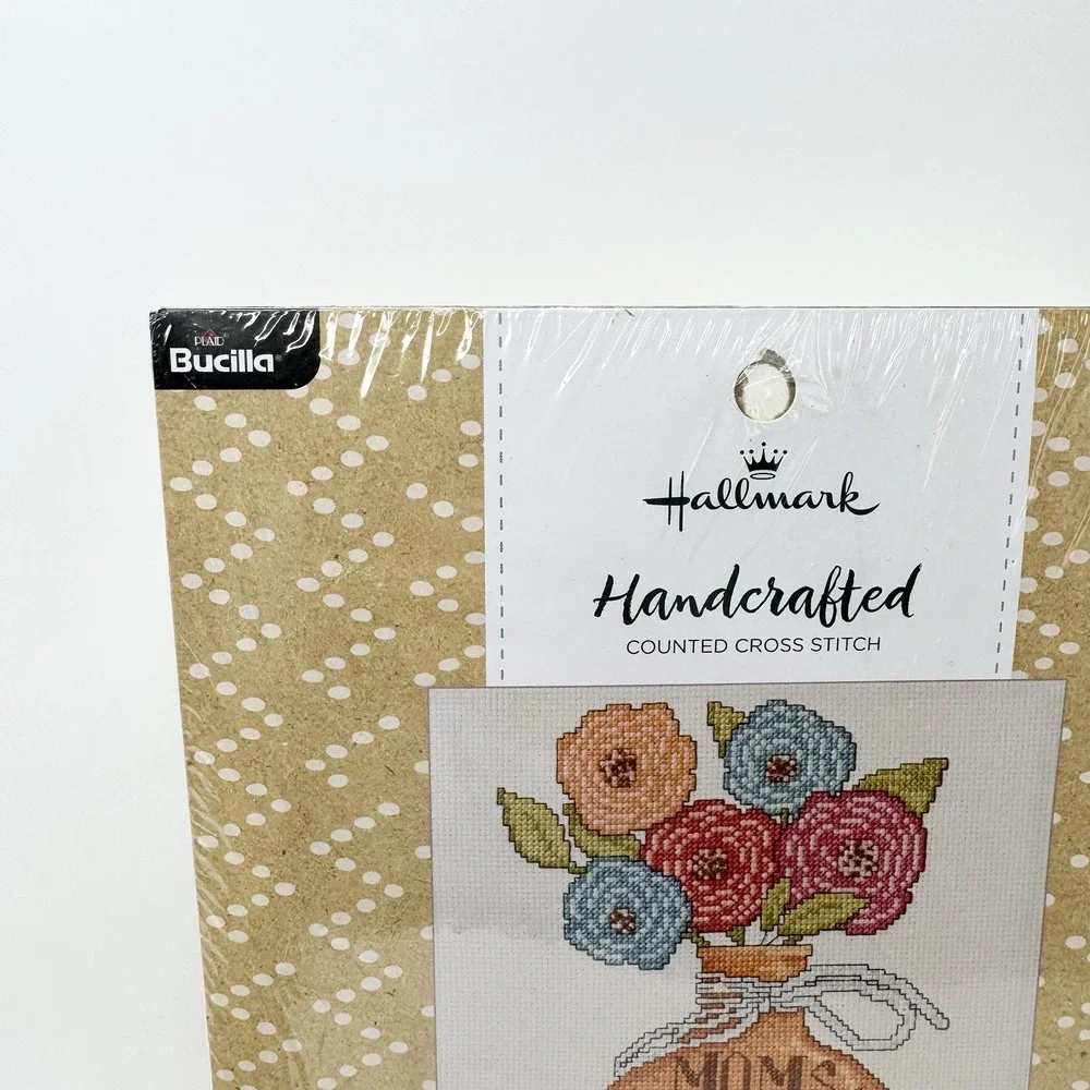 Bucilla Hallmark Bright Blooms Counted Cross Stitch Kit  #47832 Moms Vase